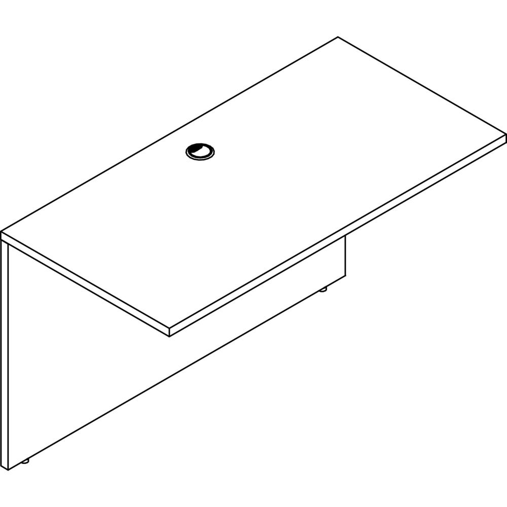 Lorell Prominence 2.0 Bridge - 48" x 24"29" , 1" Top, 0.1" Edge - Band Edge - Material: Particleboard - Finish: Gray Elm, Thermofused Melamine (TFM), Laminate