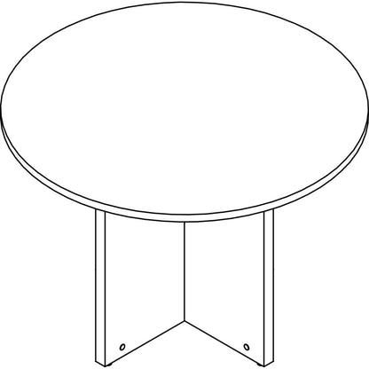 Lorell Prominence 2.0 Round Laminate Conference Table - 29" x 42" , 1" Top, 0.1" Edge - Material: Particleboard - Finish: Gray