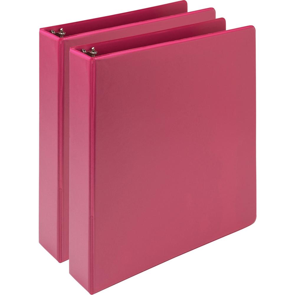 Samsill Earth's Choice Plant-based View Binders - 1 1/2" Binder Capacity - Letter - 8 1/2" x 11" Sheet Size - 3 x Round Ring Fastener(s) - Chipboard, Polypropylene, Plastic - Berry - Recycled - Bio-ba