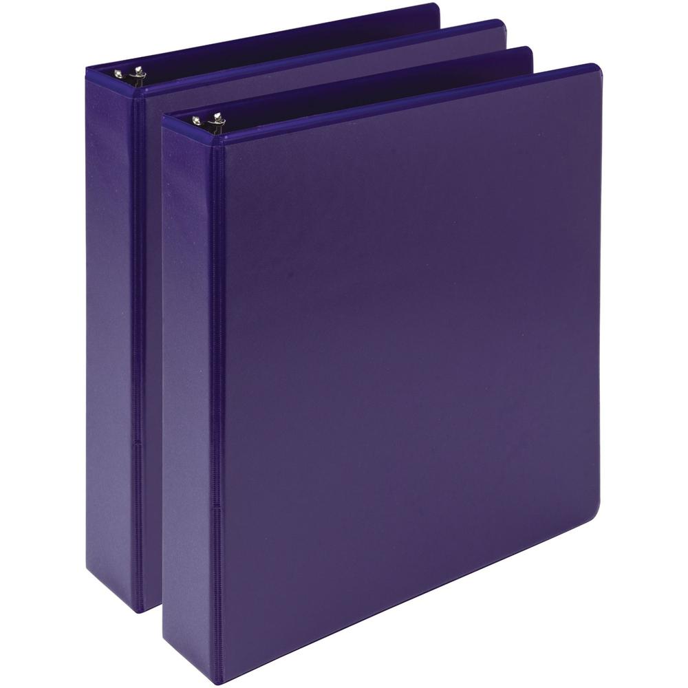 Samsill Earth's Choice Plant-based View Binders - 1 1/2" Binder Capacity - Letter - 8 1/2" x 11" Sheet Size - 3 x Round Ring Fastener(s) - Chipboard, Polypropylene, Plastic - Purple - Recycled - Bio-b