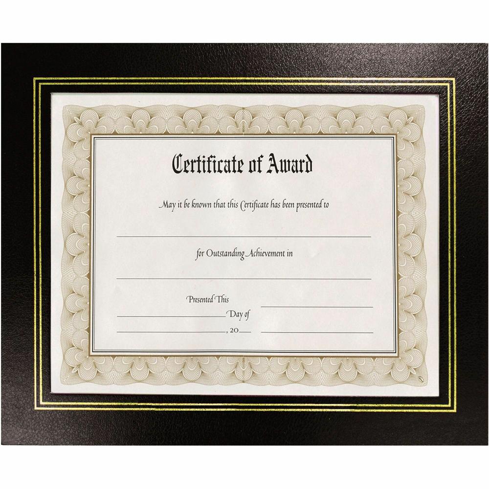 Golite nu-dell Flat Document Frames - Holds 11" x 8.50" Insert - Desktop - Horizontal, Vertical - Easel Back, Hanger - 2 / Pack - Leatherette - Black