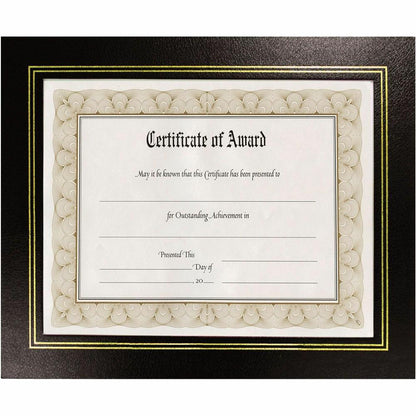 Golite nu-dell Flat Document Frames - Holds 11" x 8.50" Insert - Desktop - Horizontal, Vertical - Easel Back, Hanger - 2 / Pack - Leatherette - Black