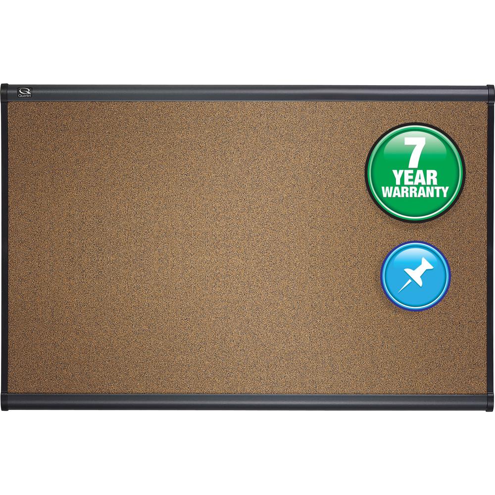 Quartet Prestige Bulletin Board - 36" Height x 48" Width - Brown Cork Surface - Self-healing, Durable - Graphite Frame - 1 Each