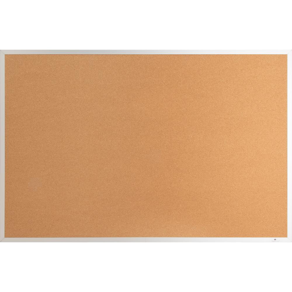 Lorell Bulletin Board - 18" Height x 24" Width - Cork Surface - Long Lasting, Warp Resistant - Silver Aluminum Frame - 1 Each