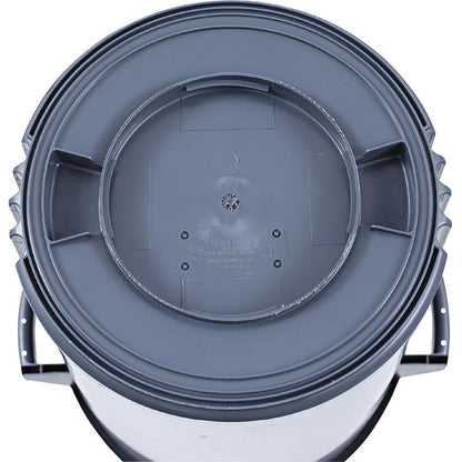 Genuine Joe Heavy-Duty Trash Container - 32 gal Capacity - Side Handle, Venting Channel - Plastic - Gray - 6 / Carton