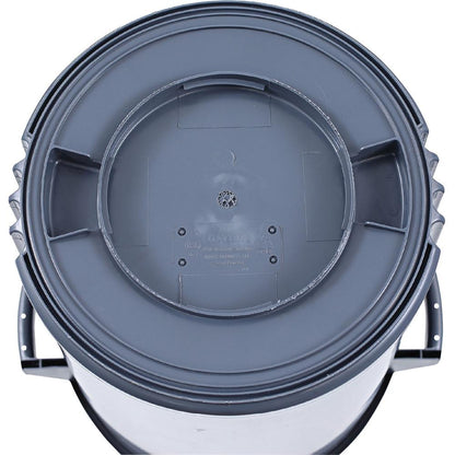 Genuine Joe Heavy-Duty Trash Container - 32 gal Capacity - Side Handle, Venting Channel - Plastic - Gray - 6 / Carton