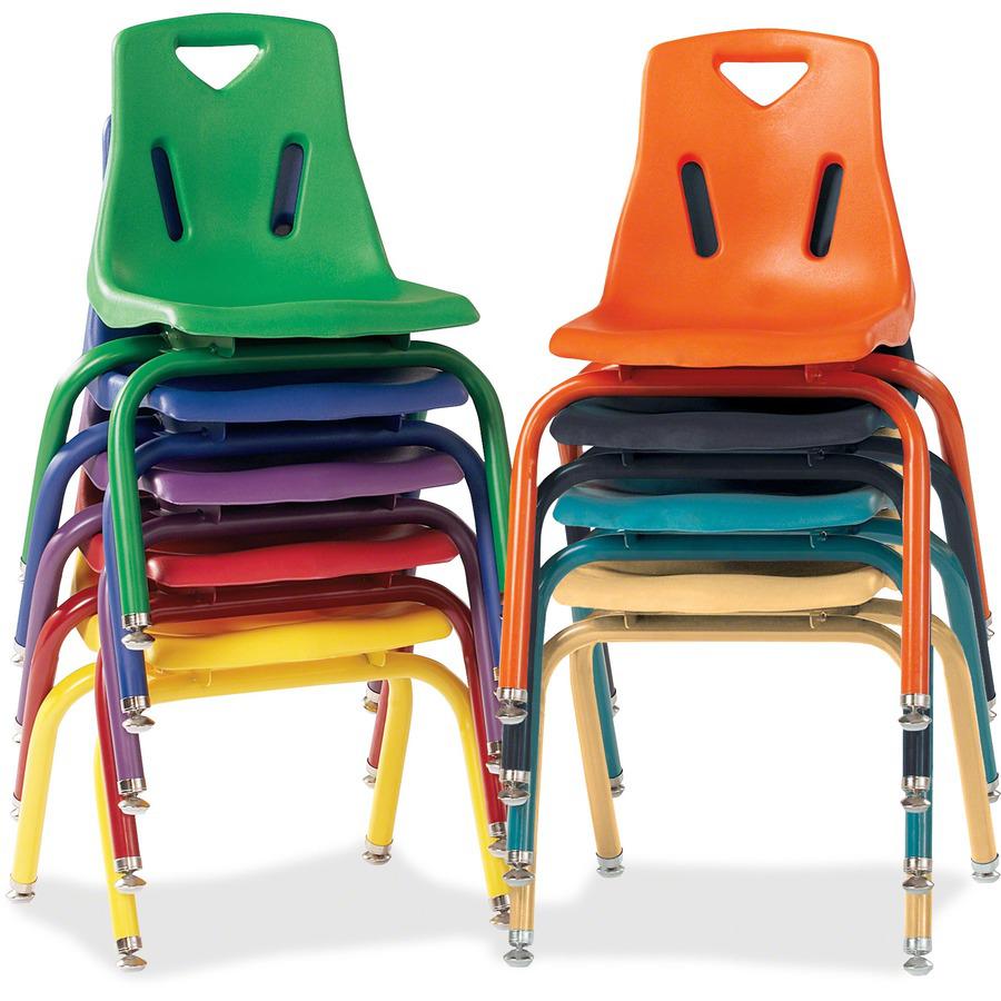 Jonti-Craft Berries Stacking Chair - Steel Frame - Four-legged Base - Camel - Polypropylene - 1 Each