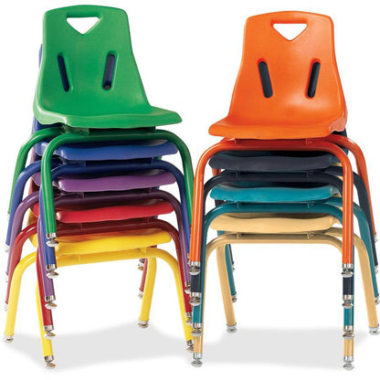 Jonti-Craft Berries Stacking Chair - Steel Frame - Four-legged Base - Camel - Polypropylene - 1 Each