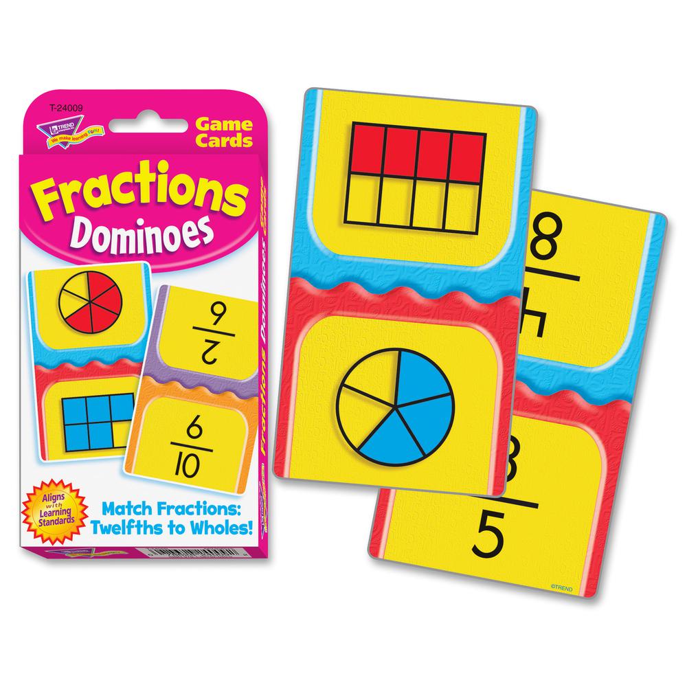 Trend Fractions Dominoes Challenge Cards Game - Theme/Subject: Learning - Skill Learning: Fraction - 56 Pieces - 9+ - 56 / Pack