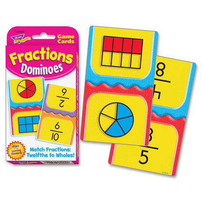 Trend Fractions Dominoes Challenge Cards Game - Theme/Subject: Learning - Skill Learning: Fraction - 56 Pieces - 9+ - 56 / Pack