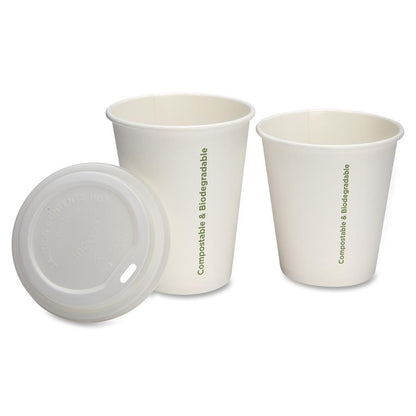 Genuine Joe Vented Hot Cup Lid - Polystyrene - 50 Lids/Pack - 1000 / Carton - White
