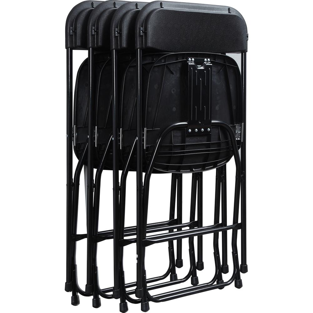 Lorell Injection-molded Folding Chairs - X-Style Base - Black - Plastic - 4 / Carton