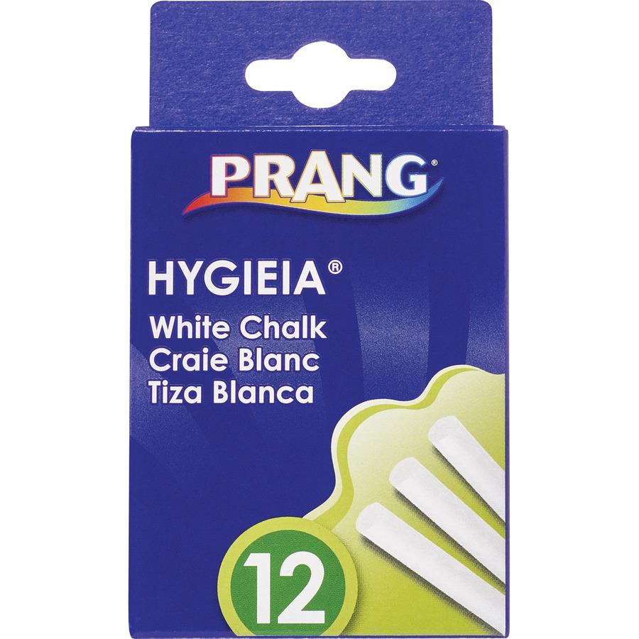Prang White Chalk Sticks - 3.3" Length - 0.4" Diameter - White - 12 / Box - Non-toxic
