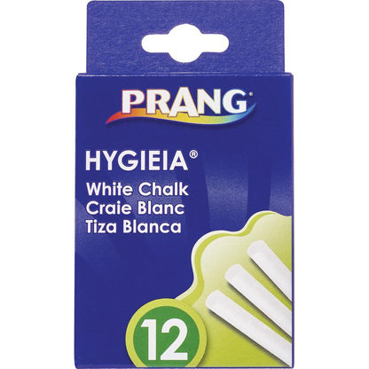 Prang White Chalk Sticks - 3.3" Length - 0.4" Diameter - White - 12 / Box - Non-toxic