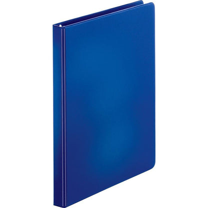 Business Source Basic Round Ring Binders - 1/2" Binder Capacity - Letter - 8 1/2" x 11" Sheet Size - Round Ring Fastener(s) - Vinyl - Dark Blue - 8.96 oz - 1 Each