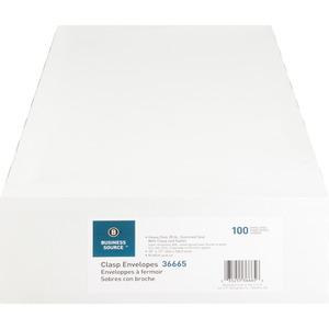 Business Source Heavy-duty Clasp Envelopes - Clasp - #97 - 10" Width x 13" Length - 28 lb - Clasp - Kraft - 100 / Box - Kraft