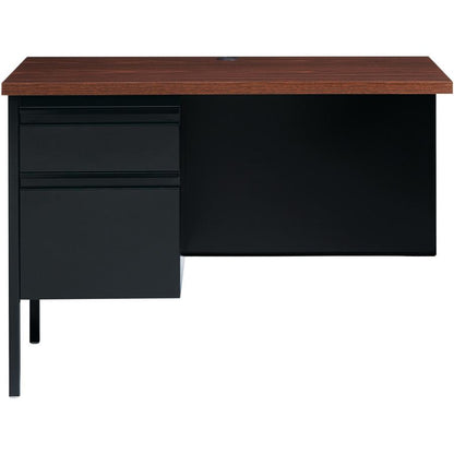 Lorell Fortress Series Left-Pedestal Return - Rectangle Top - 42" Table Top Width x 24" Table Top Depth x 1.12" Table Top Thickness - 29.50" HeightAssembly Required - Black Walnut, Laminated, Walnut -