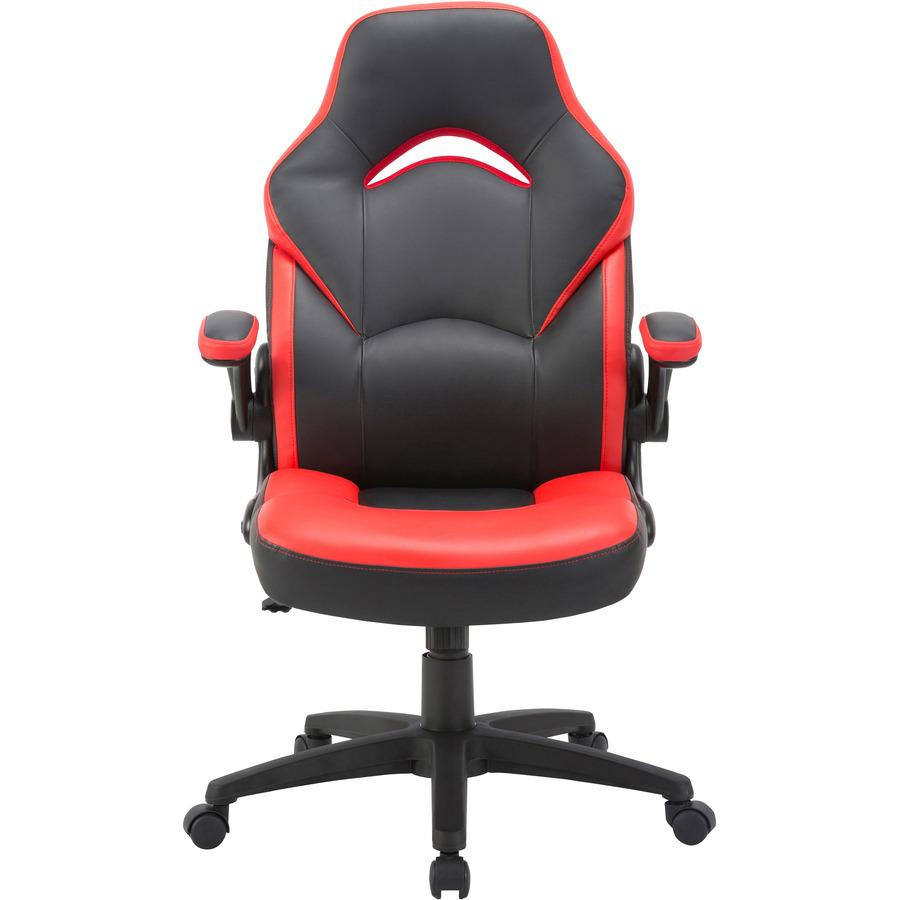 Lorell Bucket Seat High-back Gaming Chair - Red, Black Seat - Red, Black Back - 5-star Base - 28" Length x 20.5" Width x 47.5" Height