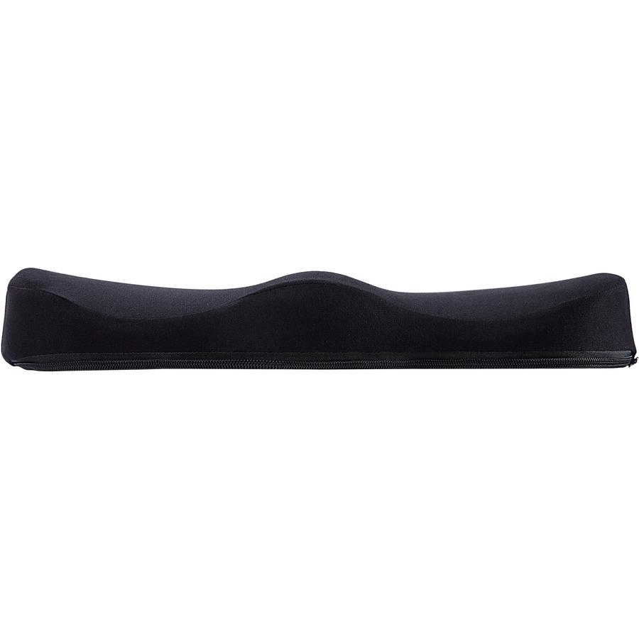 Lorell Butterfly-Shaped Seat Cushion - 17.50" x 15.50" - Fabric, Memory Foam, Silicone - Butterfly - Comfortable, Ergonomic Design, Durable, Machine Washable, Zippered, Anti-slip - Black - 1Each