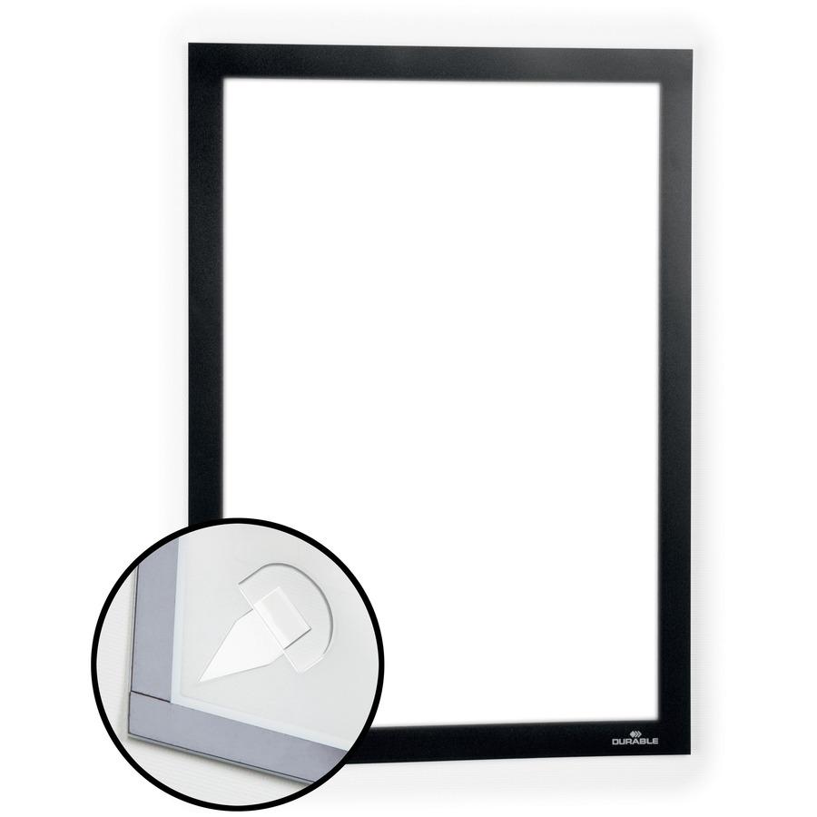 DURABLE DuraFrame Wallpaper - 8.50" x 11" Frame Size - Wall Mountable - Horizontal, Vertical - Sturdy, Anti-glare - 1 Each - Black
