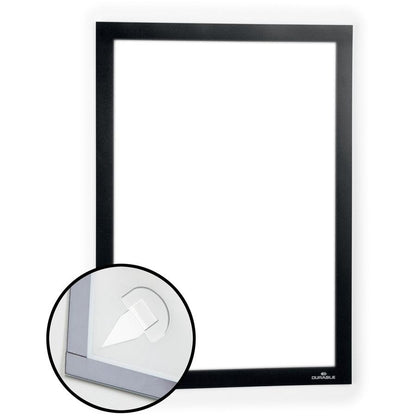 DURABLE DuraFrame Wallpaper - 8.50" x 11" Frame Size - Wall Mountable - Horizontal, Vertical - Sturdy, Anti-glare - 1 Each - Black