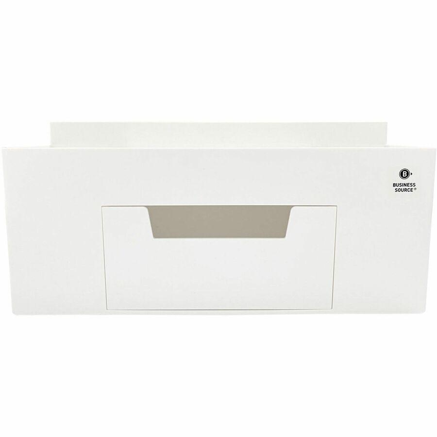 Business Source Multi-Grid Desktop Organizer - 7 Compartment(s) - 1 Drawer(s) - 3.9" Height x 8.9" Width x 4.8" DepthDesktop - Storage Drawer, Removable Drawer, Durable - White - ABS Plastic - 1 Each