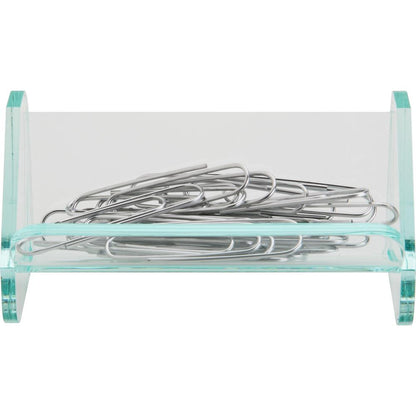 Lorell Paper Clip Holder - Acrylic - 1 Each - Green, Transparent