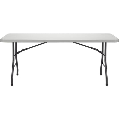 Lorell Extra-Capacity Ultra-Lite Folding Table - Light Gray Top - Dark Gray Base - 750 lb Capacity x 72" Table Top Width x 30" Table Top Depth - 29.25" Height - Gray - High-density Polyethylene (HDPE)