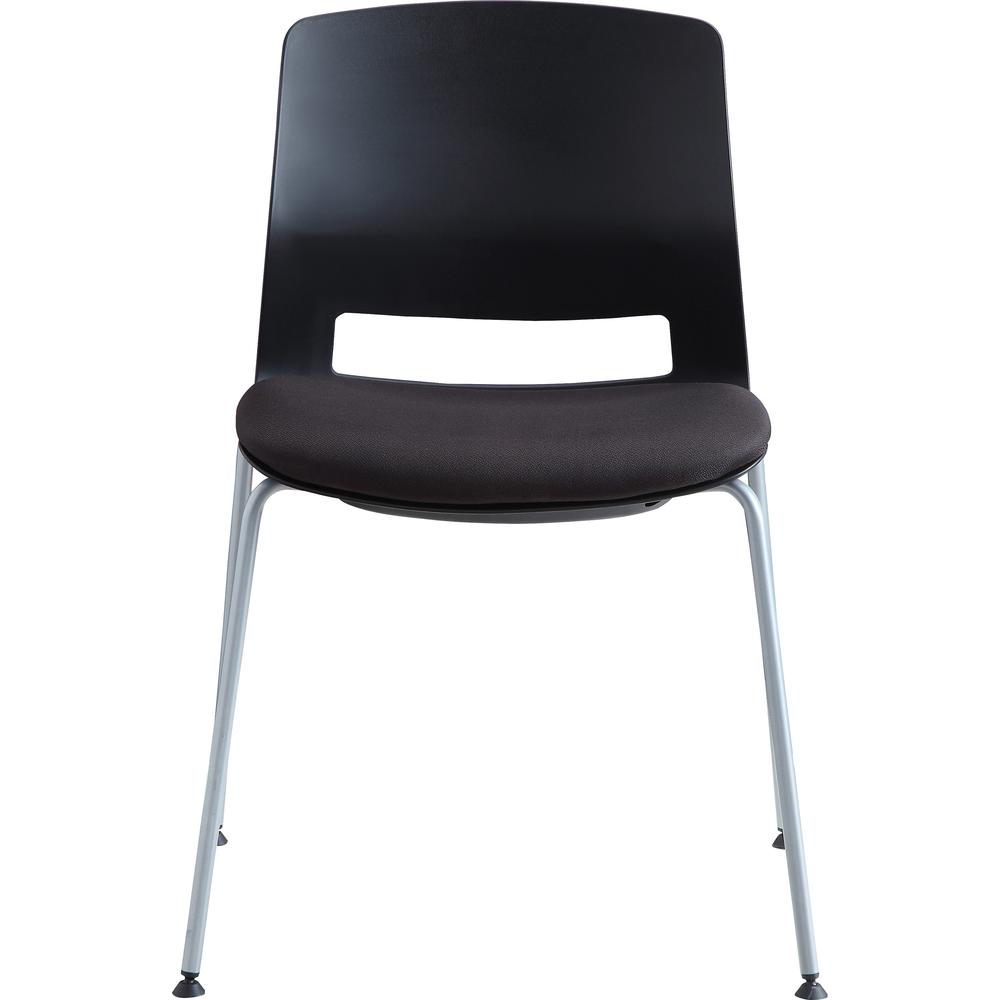 Lorell Arctic Series Stack Chairs - Black Foam, Fabric Seat - Black Back - Four-legged Base - 2 / Carton