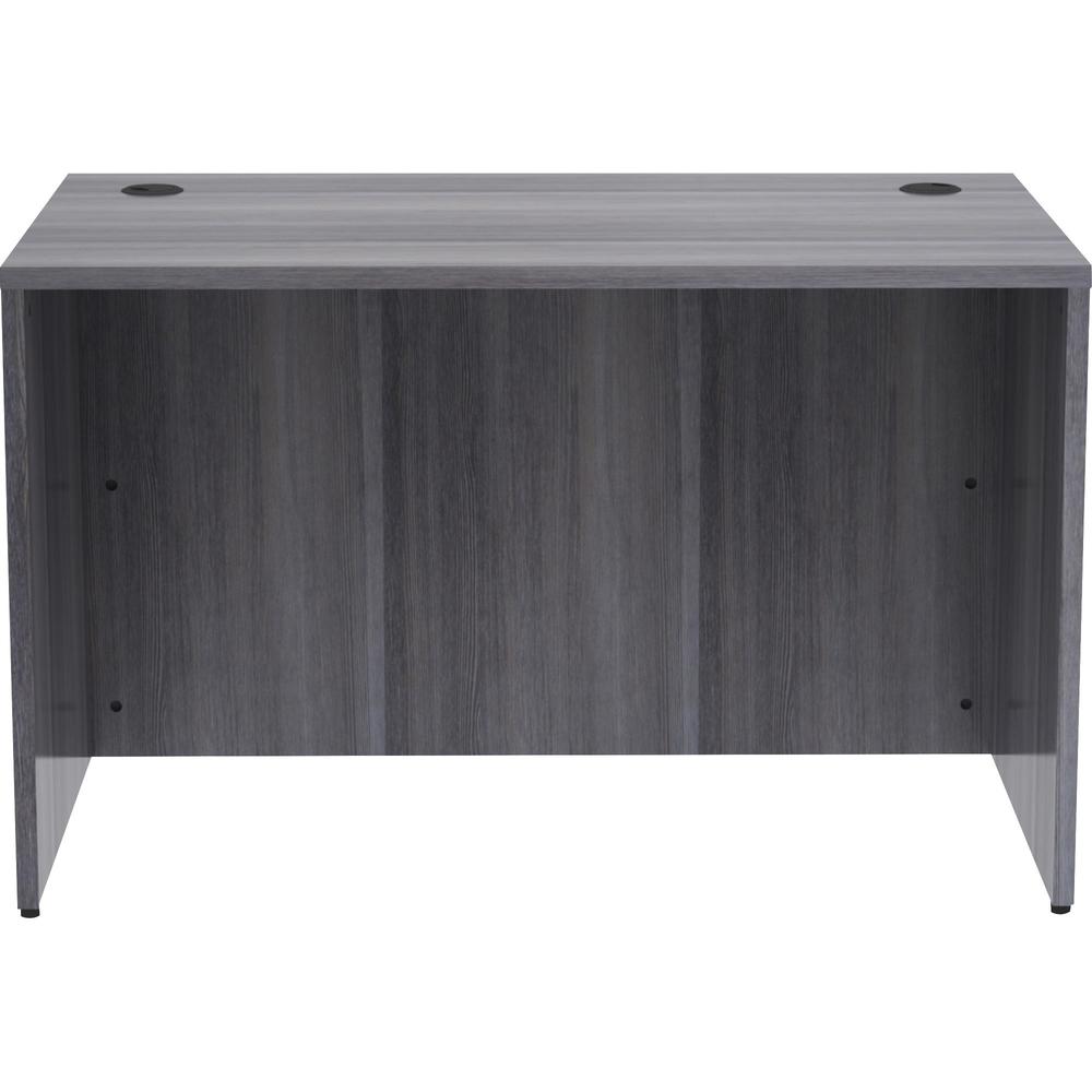 Lorell Essentials Series Rectangular Desk Shell - 48" x 30"29.5" , 1" Top - Laminate, Weathered Charcoal Table Top - Grommet