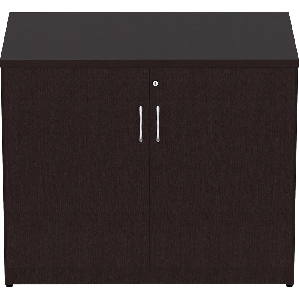 Lorell Essentials Series 2-Door Storage Cabinet - 36" x 22.5"29.5" Cabinet, 0.7" Panel - 2 Door(s) - Material: Laminate - Finish: Espresso