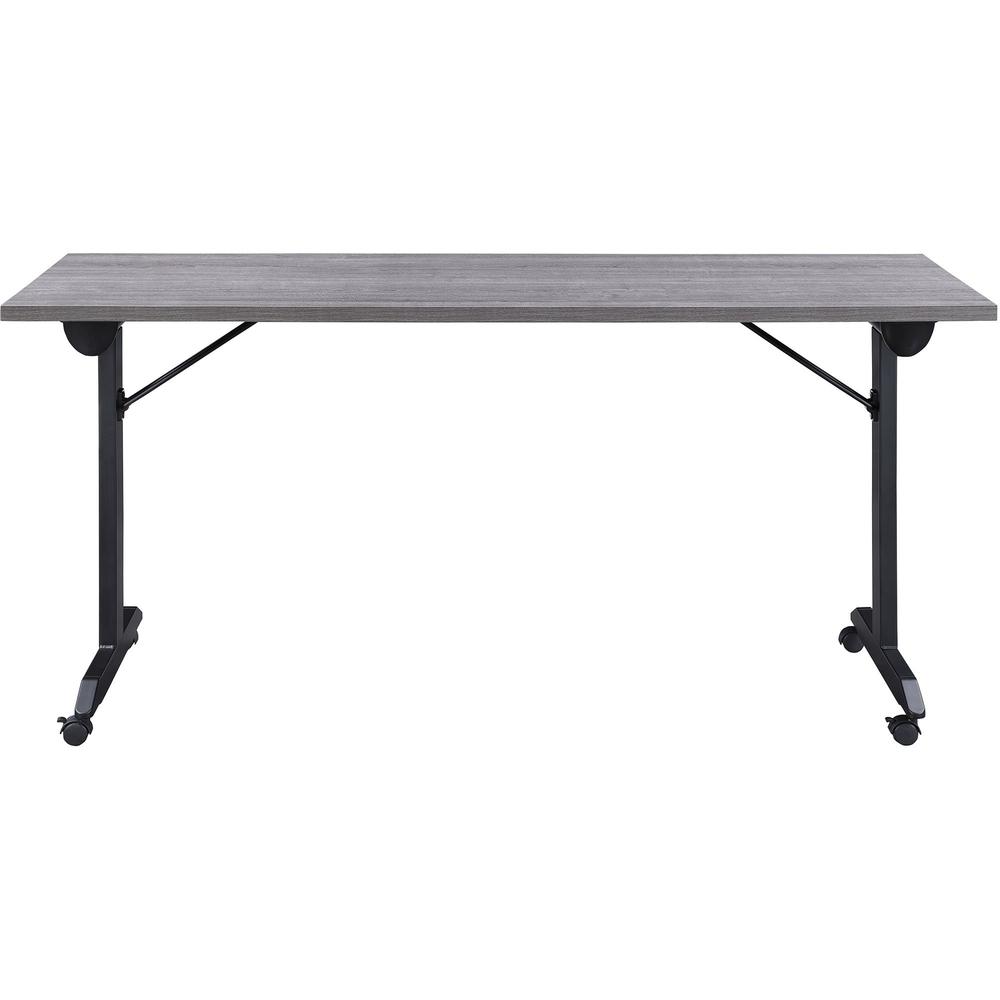 Lorell Mobile Folding Training Table - Rectangle Top - Powder Coated Base - 200 lb Capacity x 63" Table Top Width - 29.50" Height x 63" Width x 24" Depth - Assembly Required - Weathered Charcoal - Lam