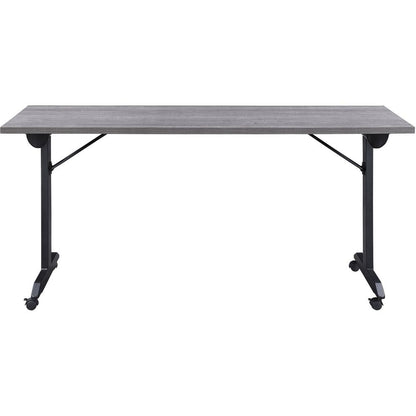 Lorell Mobile Folding Training Table - Rectangle Top - Powder Coated Base - 200 lb Capacity x 63" Table Top Width - 29.50" Height x 63" Width x 24" Depth - Assembly Required - Weathered Charcoal - Lam