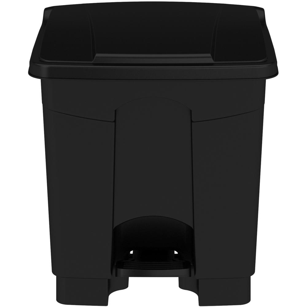 Safco Plastic Step-on Waste Receptacle - 8 gal Capacity - Easy to Clean, Foot Pedal, Lightweight - 17.3" Height x 16" Width x 16" Depth - Plastic - Black - 1 Carton