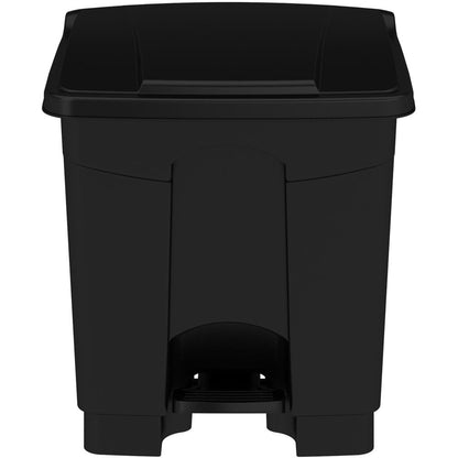 Safco Plastic Step-on Waste Receptacle - 8 gal Capacity - Easy to Clean, Foot Pedal, Lightweight - 17.3" Height x 16" Width x 16" Depth - Plastic - Black - 1 Carton