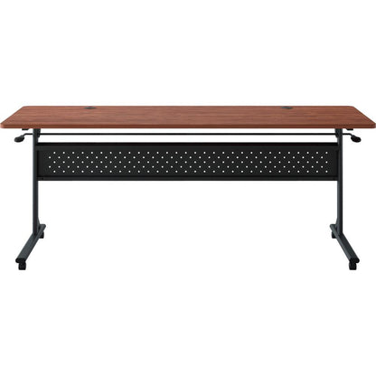 Lorell Shift 2.0 Flip and Nesting Mobile Table - Laminated Rectangle Top - 72" Table Top Length x 24" Table Top Width x 1" Table Top Thickness - 29.50" HeightAssembly Required - Cherry - 1 Each