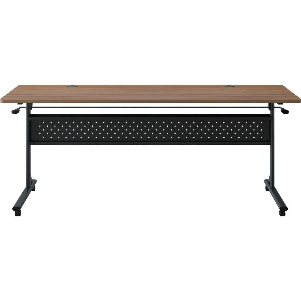 Lorell Shift 2.0 Flip and Nesting Mobile Table - Laminated Rectangle Top - 72" Table Top Length x 24" Table Top Width x 1" Table Top Thickness - 29.50" HeightAssembly Required - Walnut - 1 Each