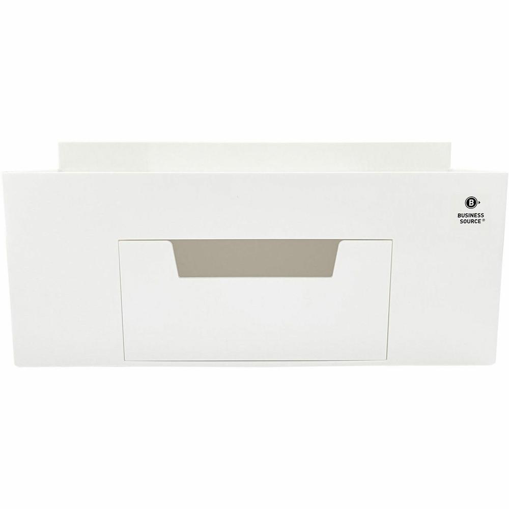 Business Source Multi-Grid Desktop Organizer - 7 Compartment(s) - 1 Drawer(s) - 3.9" Height x 8.9" Width x 4.8" DepthDesktop - Storage Drawer, Removable Drawer, Durable - White - ABS Plastic - 1 Each