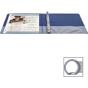 Business Source Basic Round Ring Binders - 1/2" Binder Capacity - Letter - 8 1/2" x 11" Sheet Size - Round Ring Fastener(s) - Vinyl - Dark Blue - 8.96 oz - 1 Each