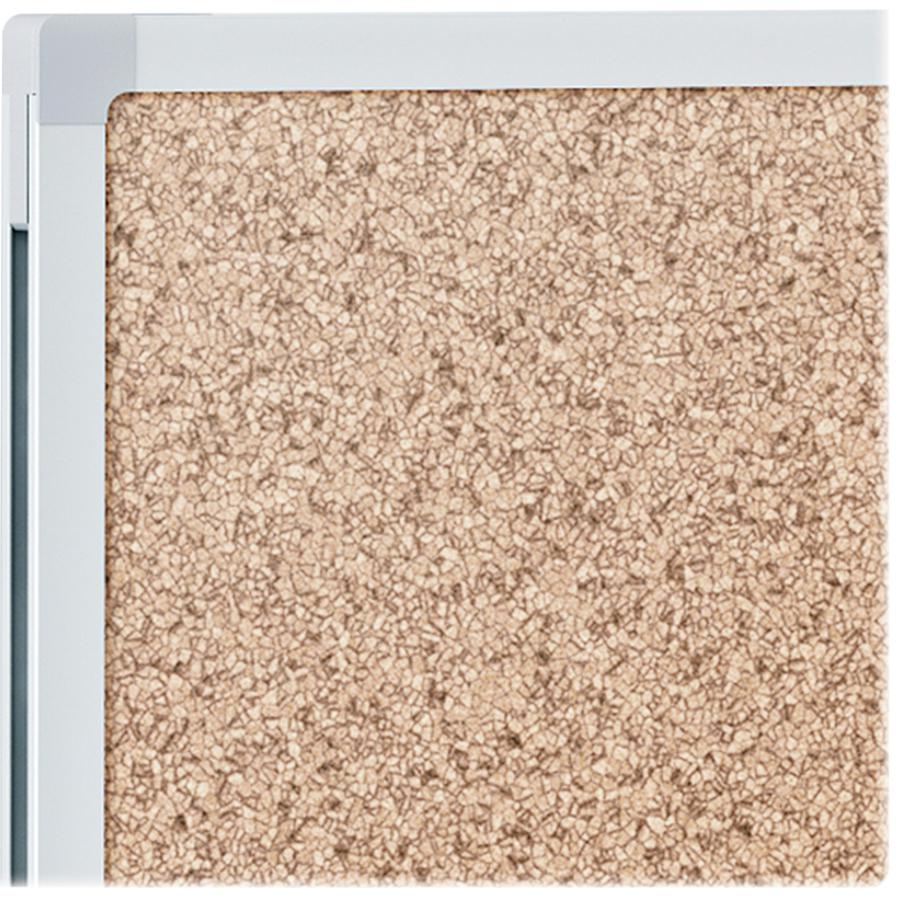 Mead Classic Cork Bulletin Board - 36" Height x 48" Width - Natural Cork Surface - Self-healing - Silver Aluminum Frame - 1 Each