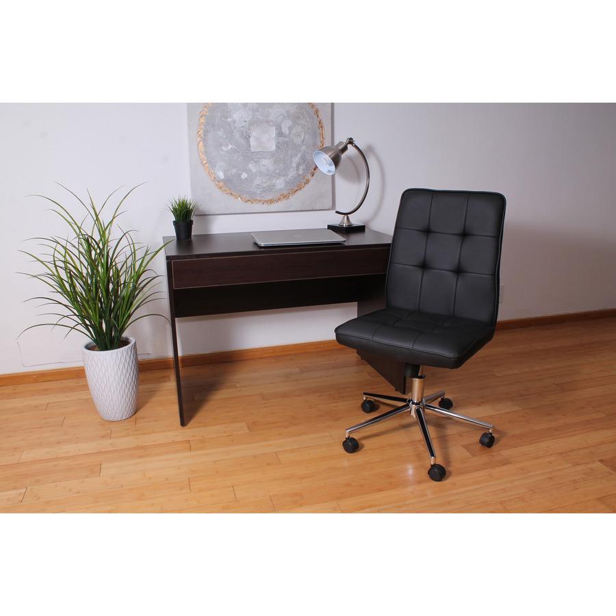 Boss Modern B330 Task Chair - Black Vinyl Seat - Chrome, Black Chrome Frame - 5-star Base - Black - 1 Each