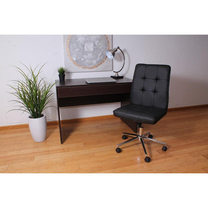 Boss Modern B330 Task Chair - Black Vinyl Seat - Chrome, Black Chrome Frame - 5-star Base - Black - 1 Each