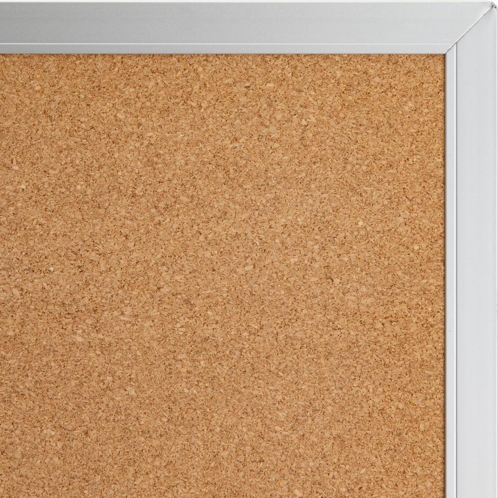 Lorell Bulletin Board - 18" Height x 24" Width - Cork Surface - Long Lasting, Warp Resistant - Silver Aluminum Frame - 1 Each