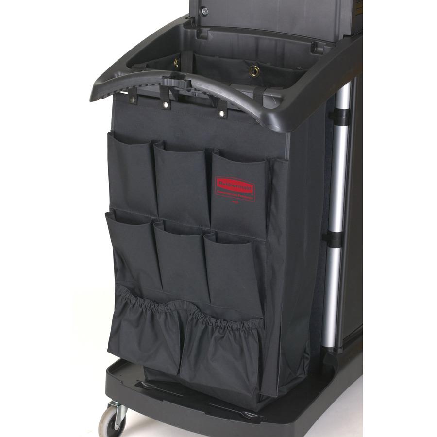 Rubbermaid Commercial Janitor's Cart 9-pocket Hanging Organizer - 9 Pocket(s) - 28" Height x 19.8" Width x 1.5" Depth - Black - Fabric - 1 Each