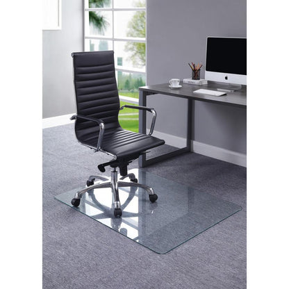 Lorell Tempered Glass Chairmat - Floor, Pile Carpet, Hardwood Floor, Marble - 36" Length x 46" Width x 0.250" Thickness - Rectangular - Tempered Glass - Clear - 1Each