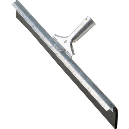 Ettore Straight Steel Floor Squeegee - Rubber Blade - 4.5" Height x 24" Width x 5.5" Length - Durable, Sturdy, Changeable Blade, Rust Proof, Long Lasting - Steel Gray - 6 / Carton