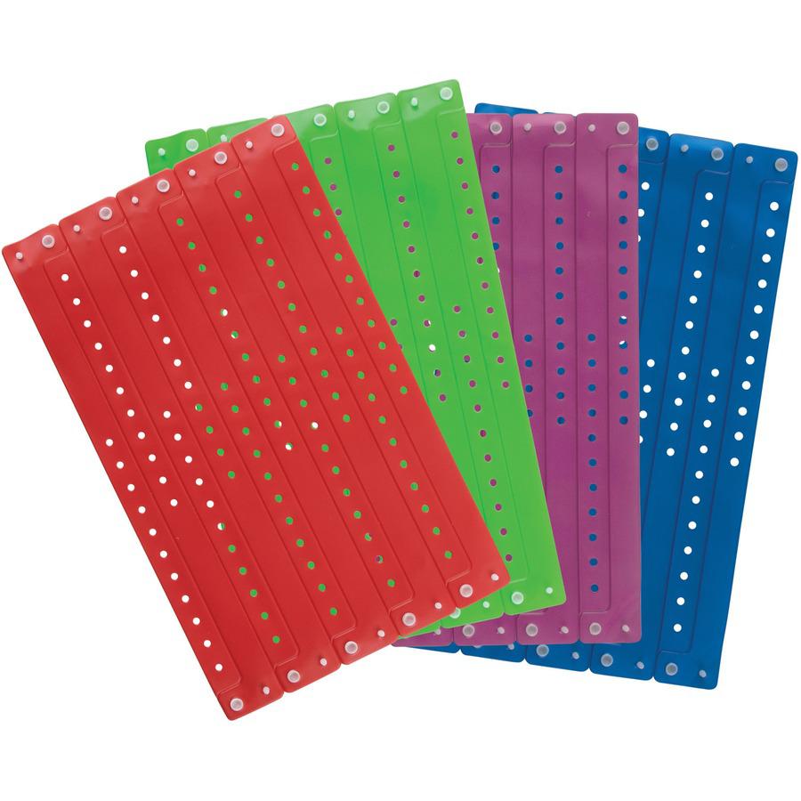 Advantus Colored Vinyl Wristbands - 100 / Pack - 0" Height x 0.6" Width x 9.8" Length - Blue - Vinyl