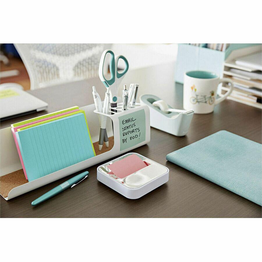 Post-it&reg; Greener Dispenser Notes - 3" x 3" - Square - 100 Sheets per Pad - Positively Pink, Fresh Mint, Moonstone - Paper - Self-stick, Removable, Recyclable, Pop-up, Residue-free, Eco-friendly -