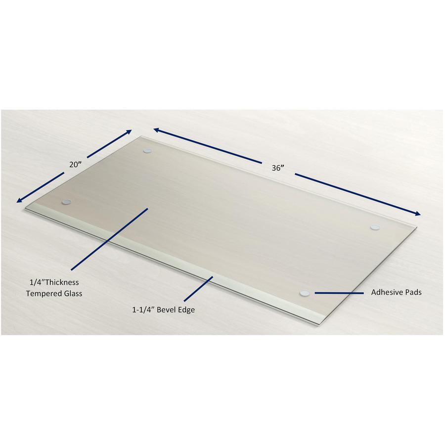 Lorell Desk Pad - Rectangular - 36" Width - Rubber - Clear