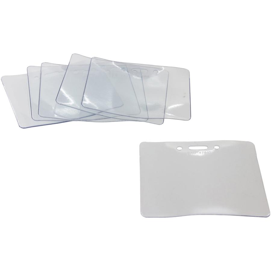 SICURIX Proximity Badge Holder - Support 3.50" x 2.37" Media - Horizontal - Vinyl - 50 / Pack - Clear